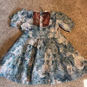 ARULA Floral Brocade Blue Women’s Mini Dress- XL